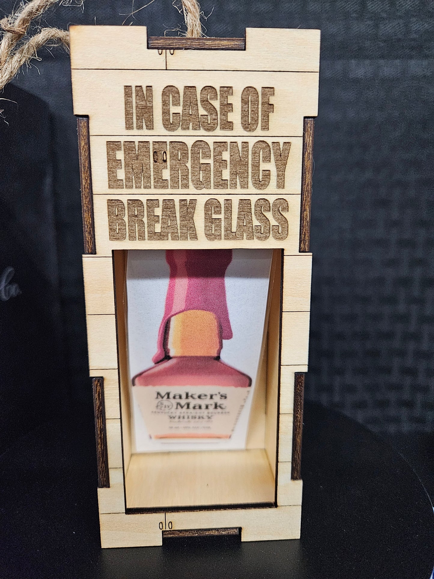 Ornament Crate for Whiskey Sampler Bottles " Alcohol Bottle not included"