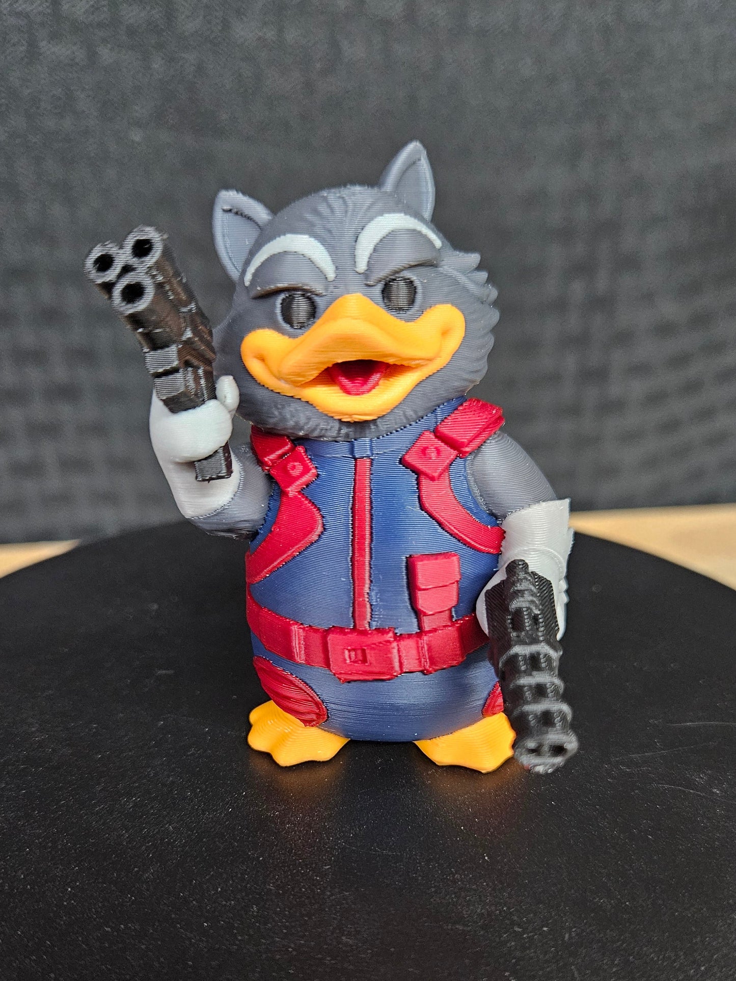 Rocket Racoon, One-of-a-Kind, Guardians of the Galaxy Duck, 3D Printed, Ducking, DuckDuckJeep