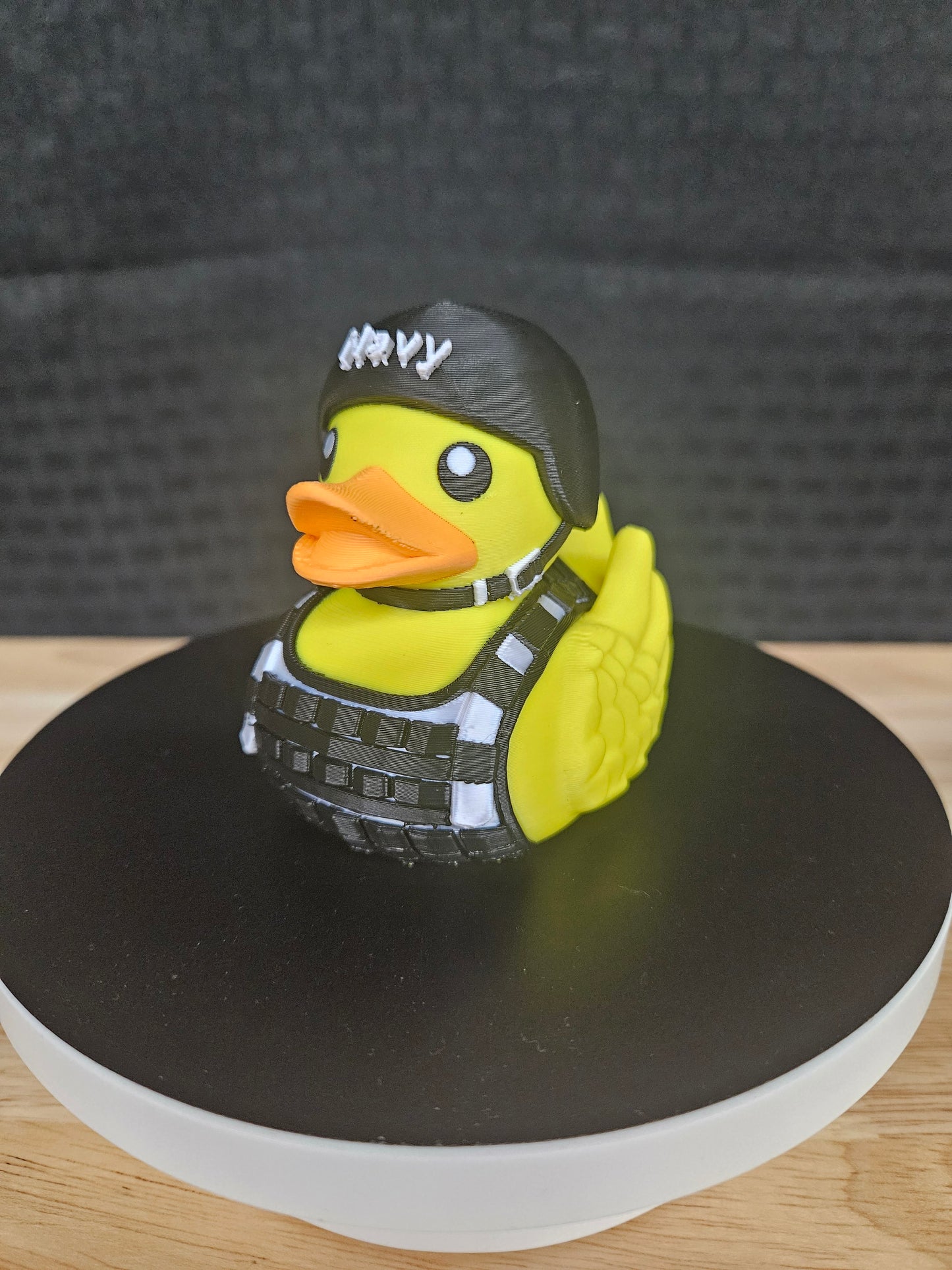 Navy Duck with Vest and Helmet