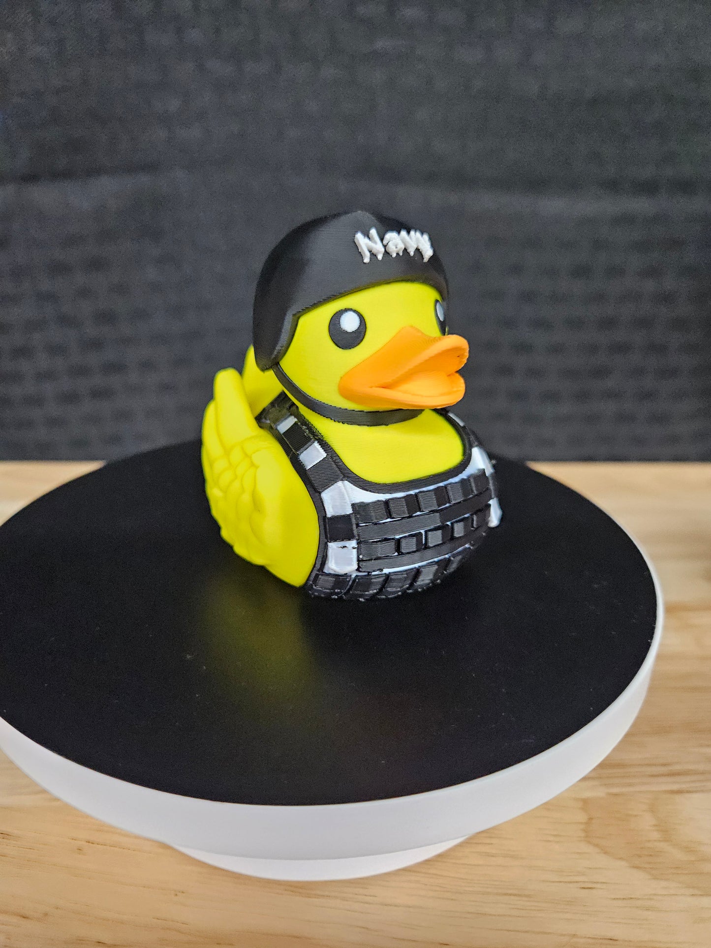 Navy Duck with Vest and Helmet