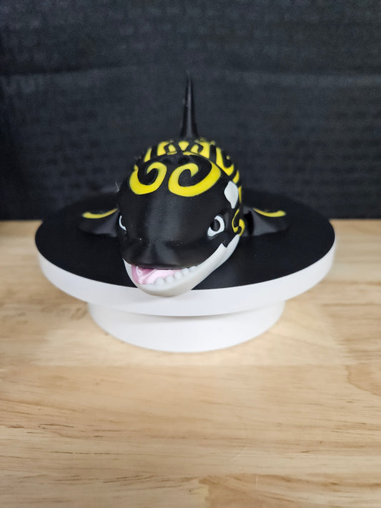 Tattooed Whale Black and Yellow