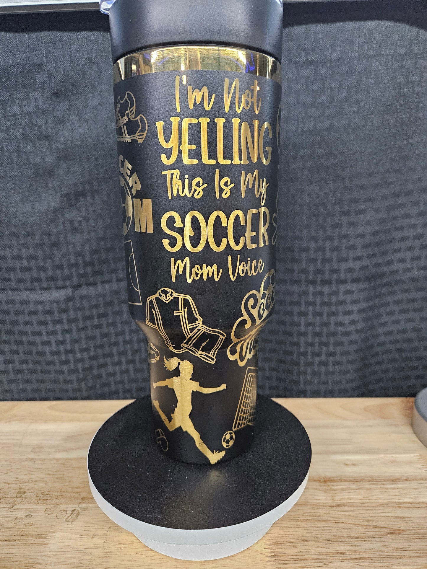 Soccer Mom Laser Engraved Tumbler 40 oz.