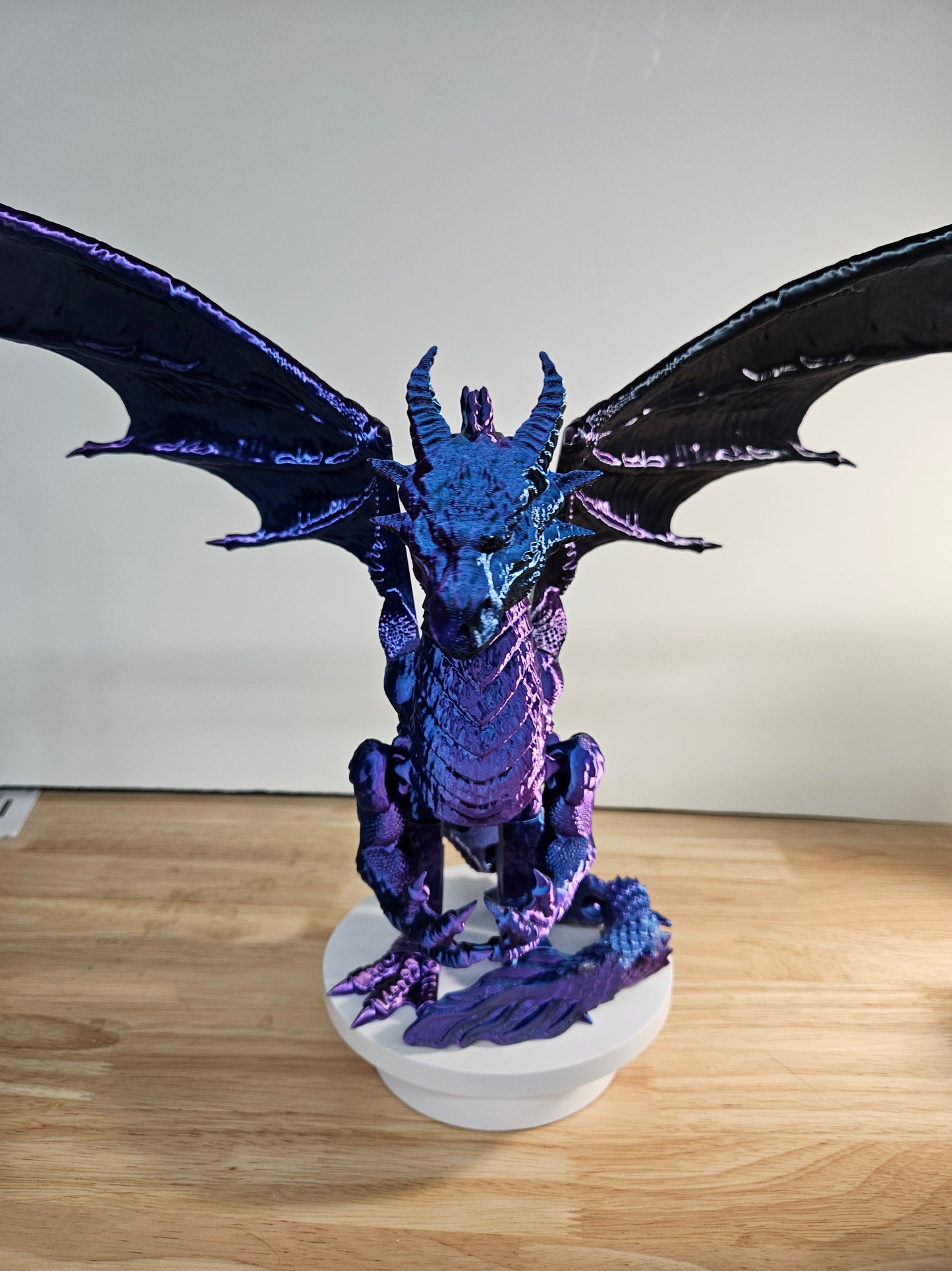 Epic Dragon Statue, 3D Printed in Blue, Black Purple Silk Filament