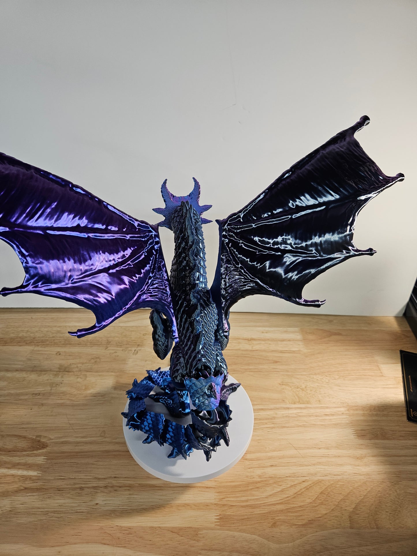 Epic Dragon Statue, 3D Printed in Blue, Black Purple Silk Filament