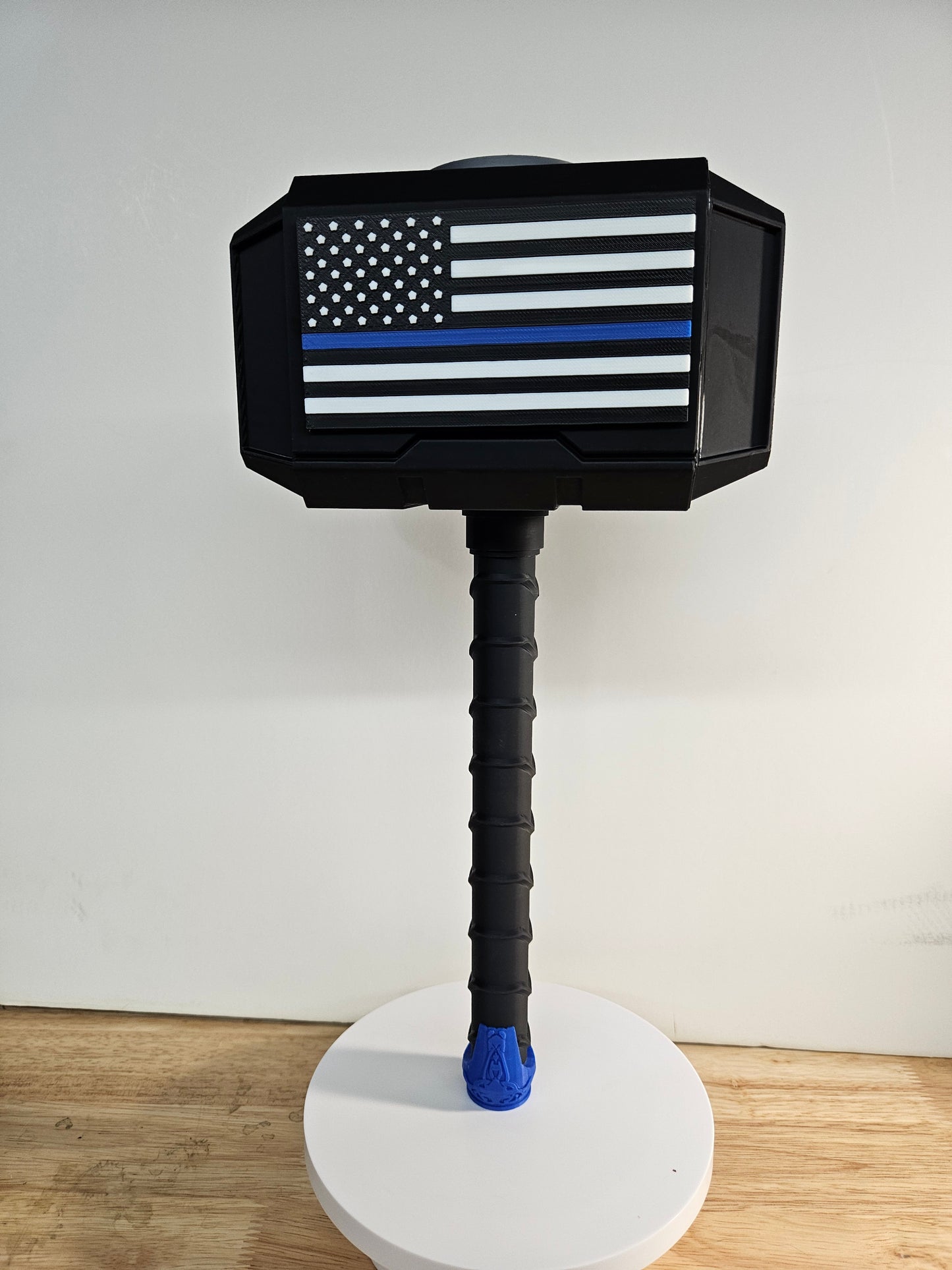 Thin Blue Line Thor like Hammer, 3D Printed