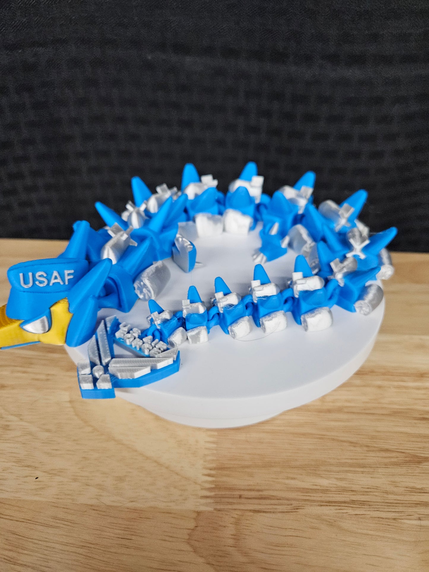 Air Force Dragon, USAF, 3D Printed, Fully Articulating, approximately 18" Long