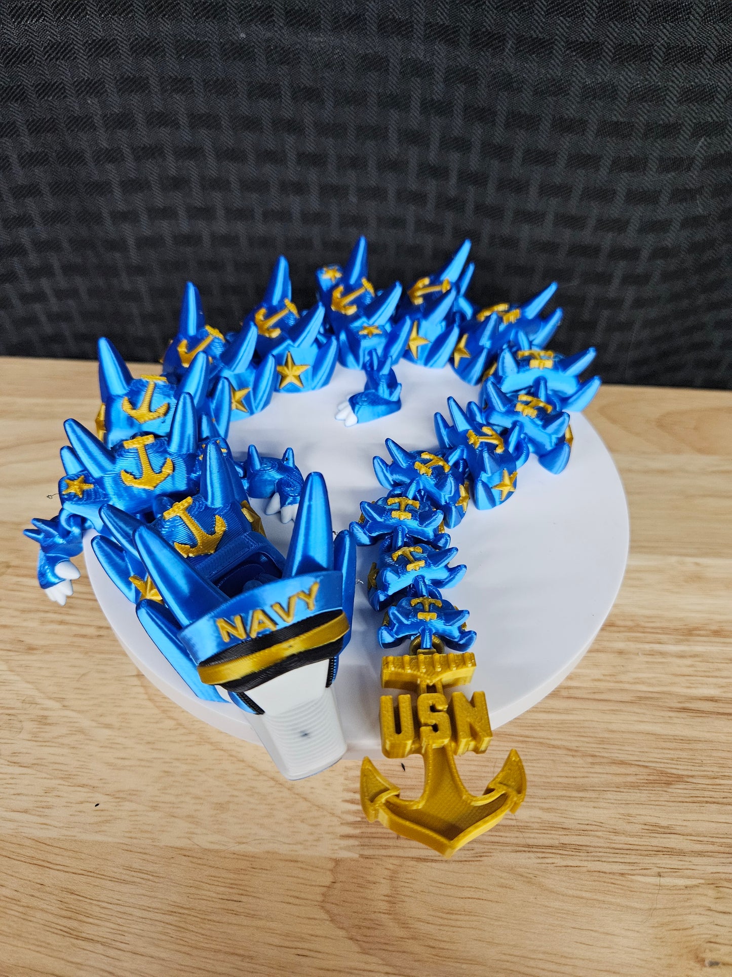 Navy Dragon, US Navy, 3D Printed, Fully Articulating, approximately 18" Long