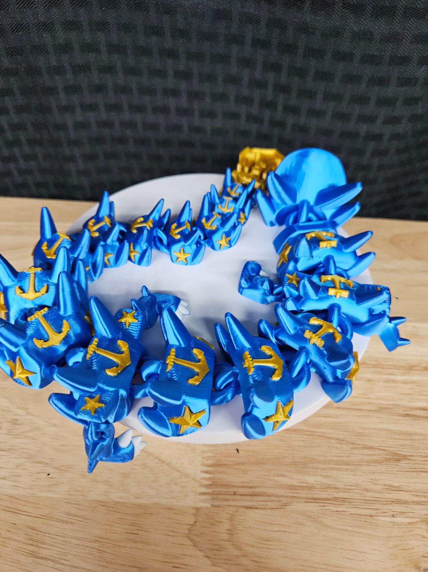 Navy Dragon, US Navy, 3D Printed, Fully Articulating, approximately 18" Long