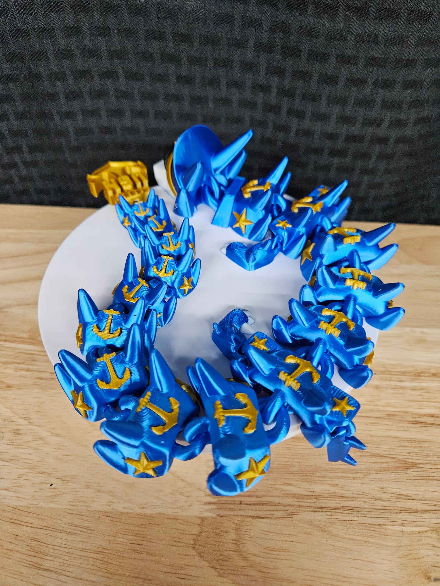 Navy Dragon, US Navy, 3D Printed, Fully Articulating, approximately 18" Long