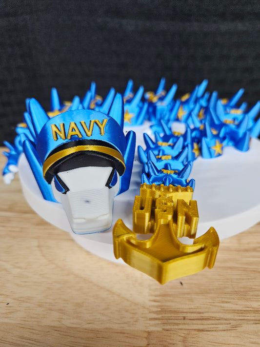 Navy Dragon, US Navy, 3D Printed, Fully Articulating, approximately 18" Long