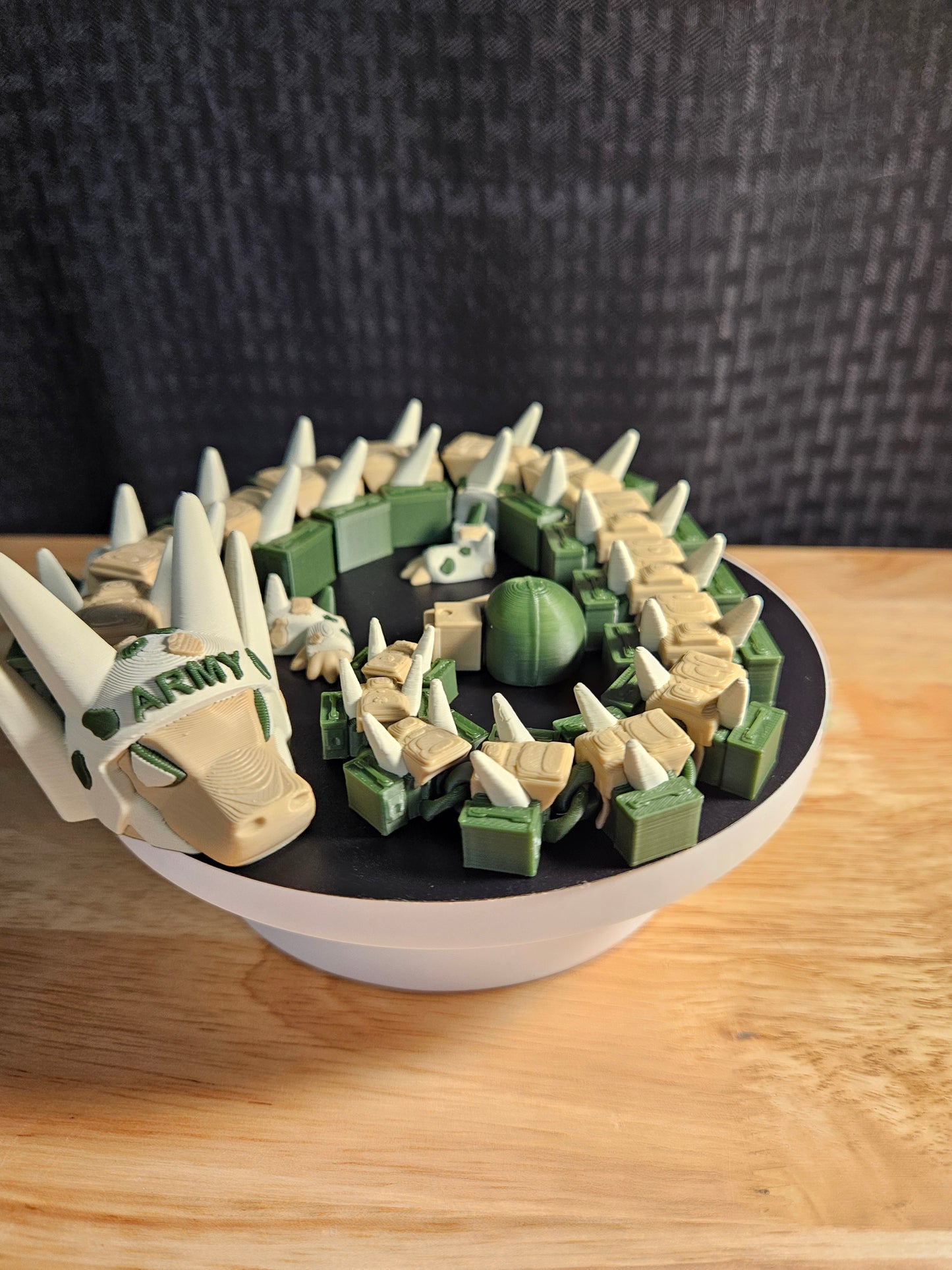 Army Dragon, US Army, 3D Printed, Fully Articulating, approximately 18" Long