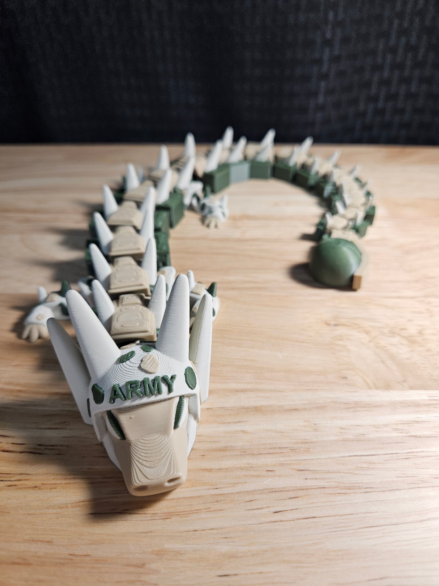 Army Dragon, US Army, 3D Printed, Fully Articulating, approximately 18" Long