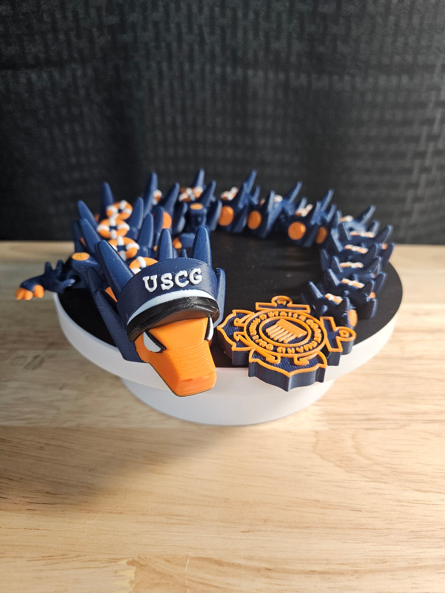 Coast Guard Dragon, USCG, 3D Printed, Fully Articulating, approximately 18" Long