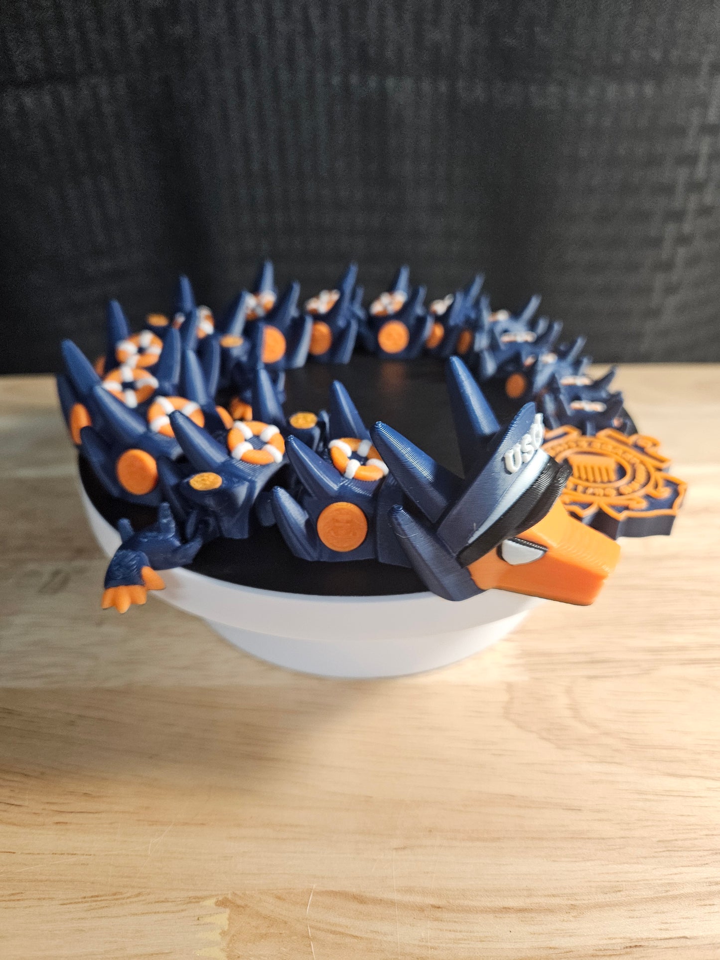 Coast Guard Dragon, USCG, 3D Printed, Fully Articulating, approximately 18" Long