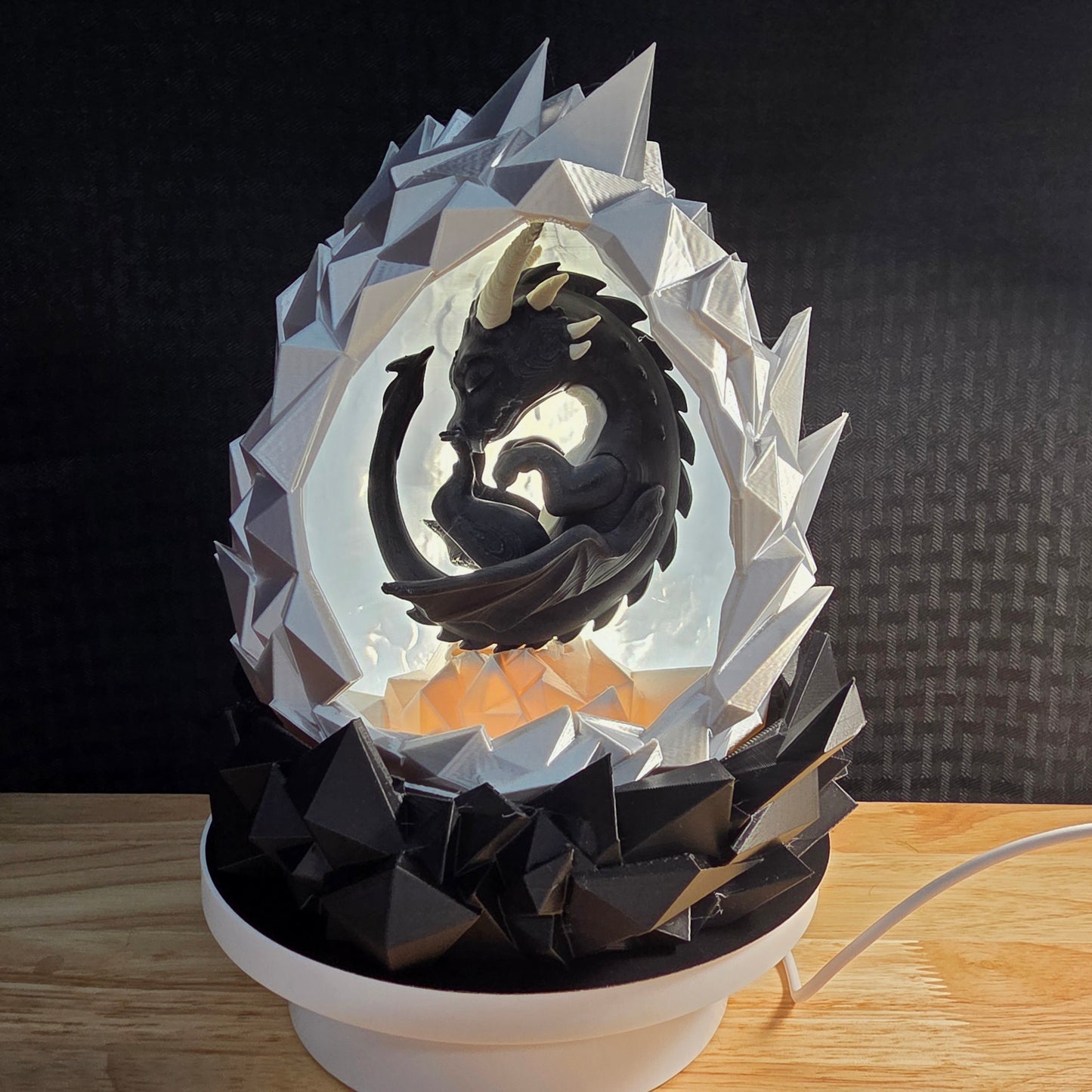 Ironscale Dragon LED Lamp, 3D Printed
