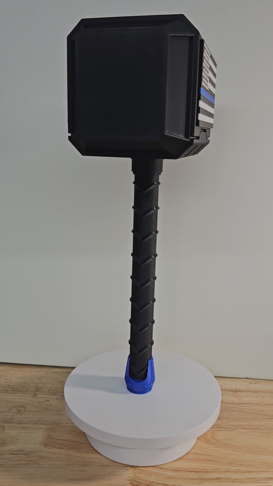 Thin Blue Line Thor like Hammer, 3D Printed