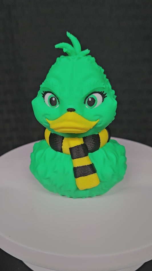 Grinch Duck with Steelers Scarf, 3D Printed, Ducking, DuckDuckJeep