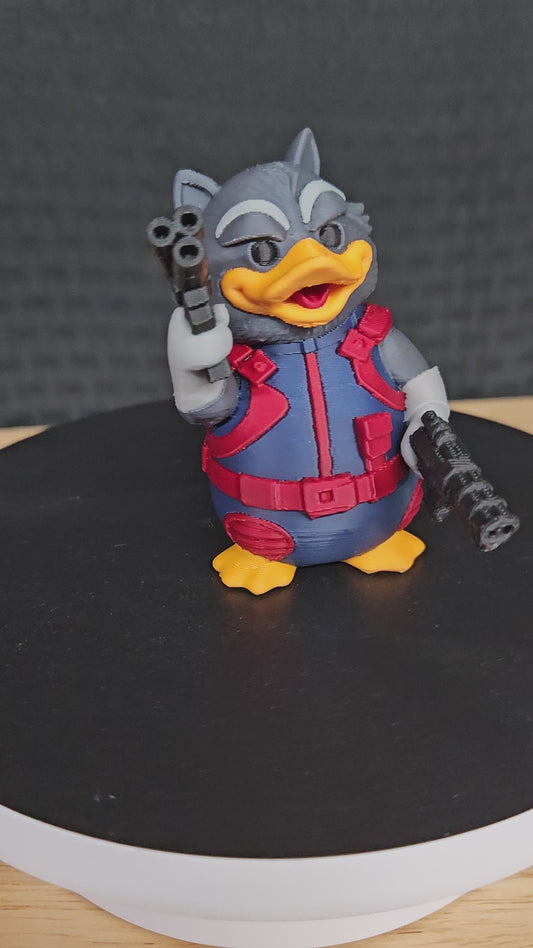 Rocket Racoon, One-of-a-Kind, Guardians of the Galaxy Duck, 3D Printed, Ducking, DuckDuckJeep