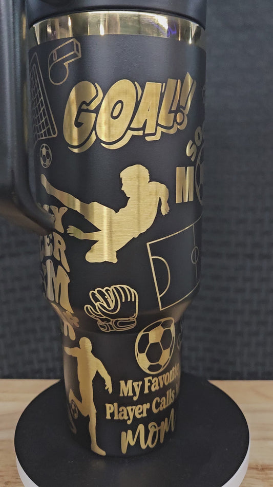 Soccer Mom Laser Engraved Tumbler 40 oz.