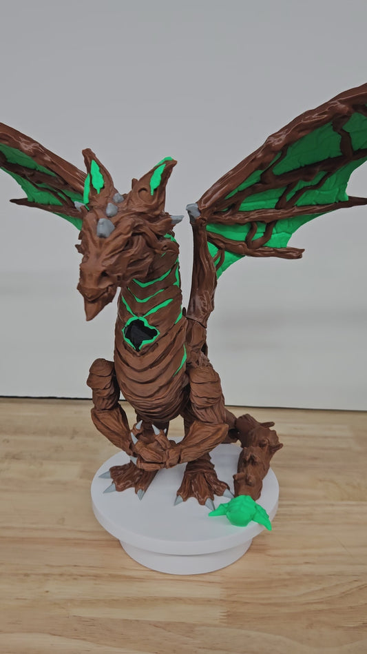 Moss Dragon Statue, 3D Printed